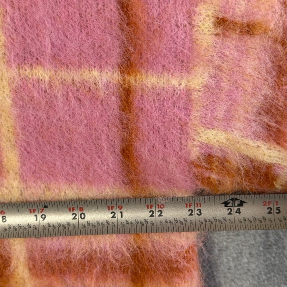 Wild Fable Plaid Full Zip Cardigan Sweater Y2K Medium Pink Excellent Cropped - Picture 8 of 10